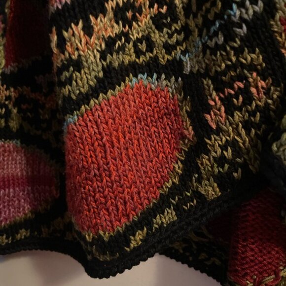 Peruvian Connection Pima Cotton Artsy Art to Wear Open Front Cardigan Size XL - Picture 6 of 9